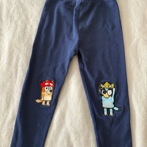 Hanna Andersson Blue Leggings with Bluey and Bingo Patches